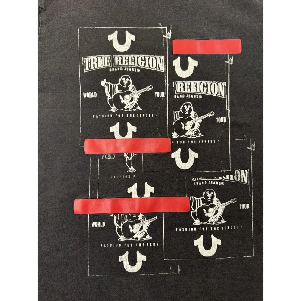 True Religion Mens T Shirt Black XL 